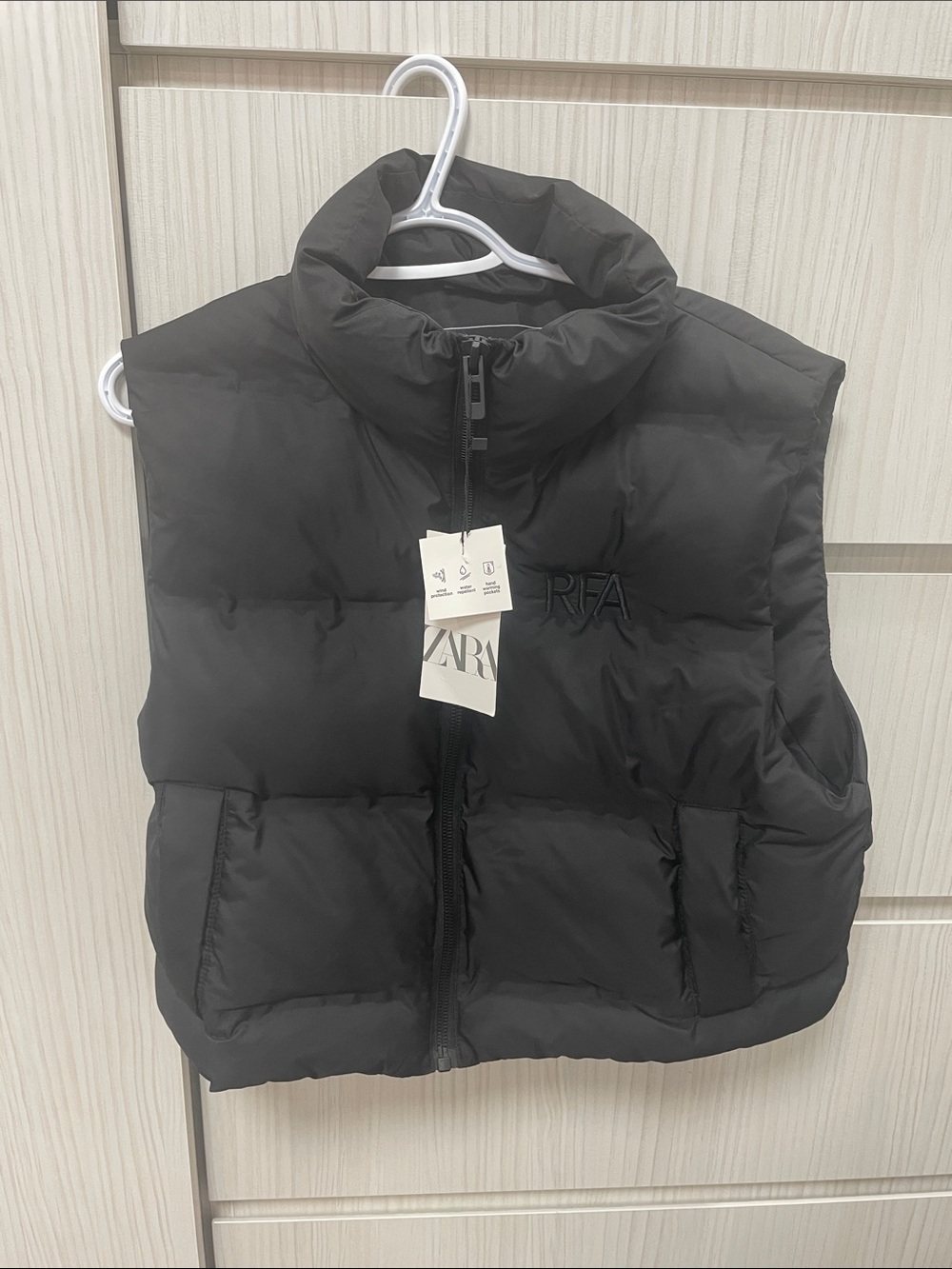 Zara Black Quilted Puffer Vest